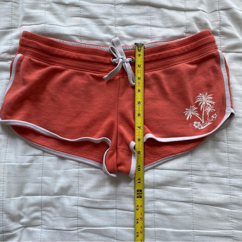 Coral Drawstring Beach Shorts with Palm Print - Picture 6 of 6